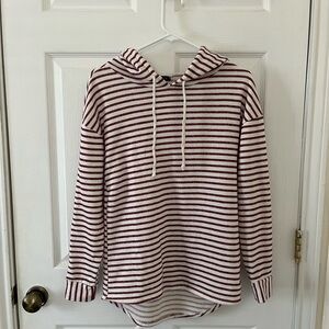 White Birch Red and White Striped Hoodie
